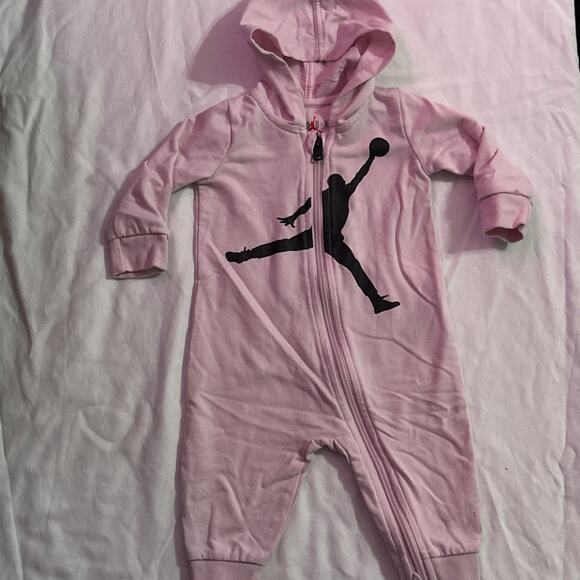 Jordan Other - Jordan JDB HBR Jumpman hooded coverall in pink 3-6 Months